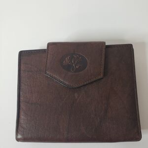Buxton Heiress Cardex Brown Cowhide Leather Wallet Compact Bi-Fold